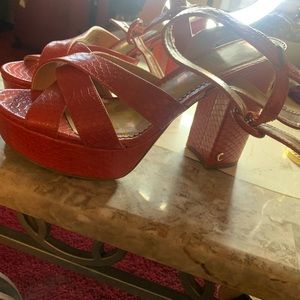 Platform sandals brand new papaya color